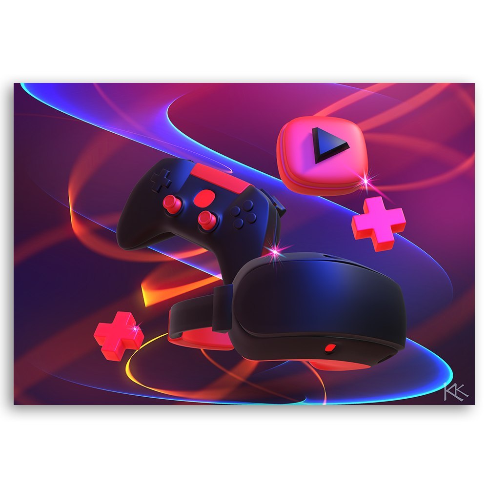 Emaga Obraz na płótnie, Zestaw dla gracza - 100x70